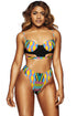 Stylish African Print Cut out High Waist Swimsuit